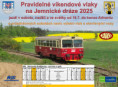 Pravidelné víkendové vlaky a Jemnické dráze 2025